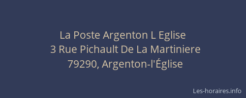 La Poste Argenton L Eglise