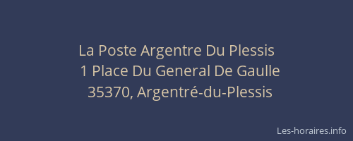 La Poste Argentre Du Plessis