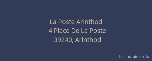 La Poste Arinthod