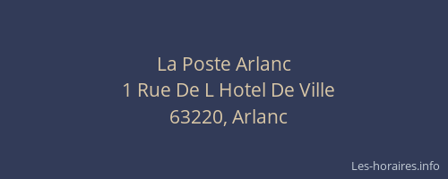 La Poste Arlanc