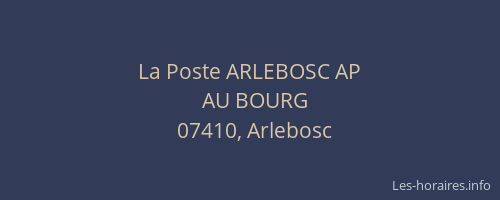 La Poste ARLEBOSC AP