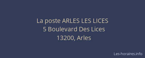 La poste ARLES LES LICES