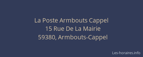 La Poste Armbouts Cappel