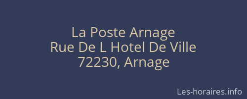 La Poste Arnage