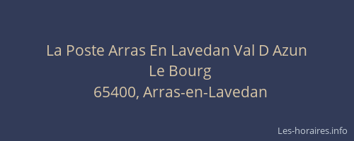 La Poste Arras En Lavedan Val D Azun