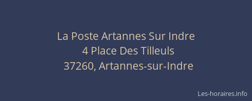 La Poste Artannes Sur Indre