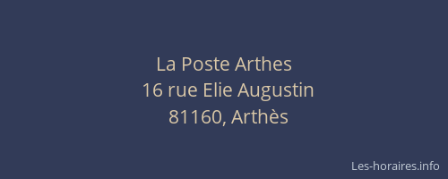 La Poste Arthes