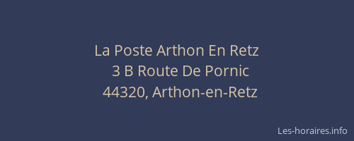 La Poste Arthon En Retz