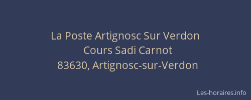 La Poste Artignosc Sur Verdon