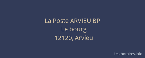 La Poste ARVIEU BP
