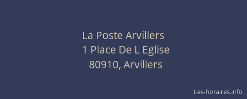 La Poste Arvillers