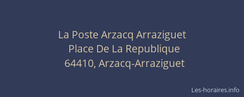 La Poste Arzacq Arraziguet