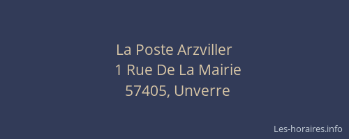 La Poste Arzviller