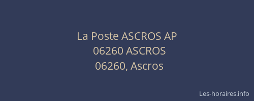 La Poste ASCROS AP
