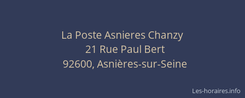 La Poste Asnieres Chanzy