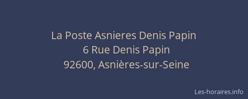 La Poste Asnieres Denis Papin