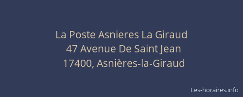 La Poste Asnieres La Giraud