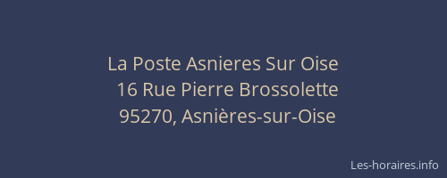 La Poste Asnieres Sur Oise
