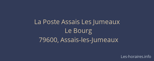La Poste Assais Les Jumeaux