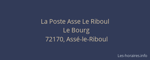 La Poste Asse Le Riboul