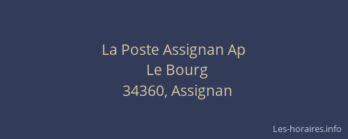 La Poste Assignan Ap