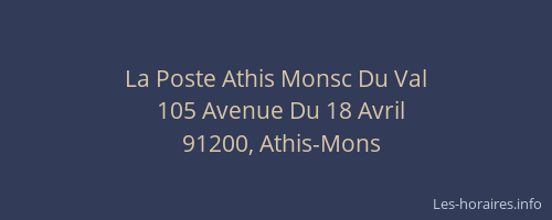 La Poste Athis Monsc Du Val