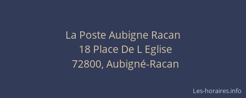 La Poste Aubigne Racan