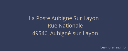 La Poste Aubigne Sur Layon