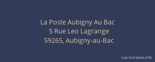 La Poste Aubigny Au Bac