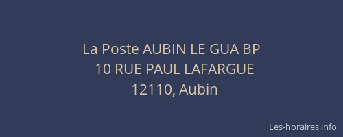 La Poste AUBIN LE GUA BP