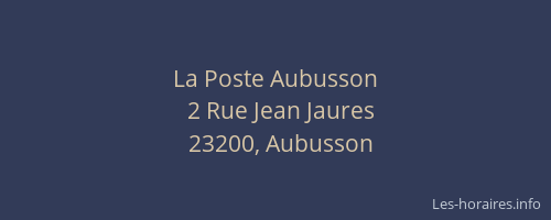 La Poste Aubusson