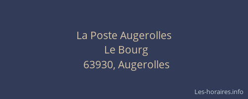 La Poste Augerolles