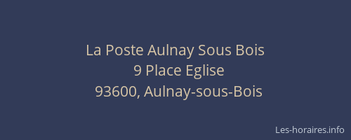 La Poste Aulnay Sous Bois