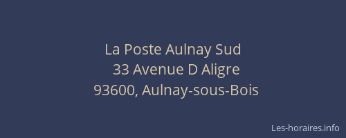 La Poste Aulnay Sud