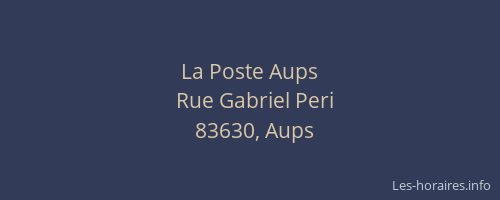 La Poste Aups