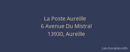 La Poste Aureille