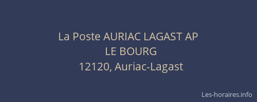 La Poste AURIAC LAGAST AP