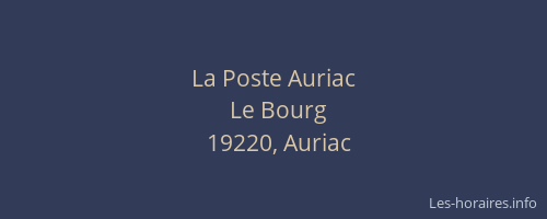 La Poste Auriac