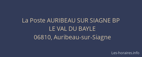 La Poste AURIBEAU SUR SIAGNE BP