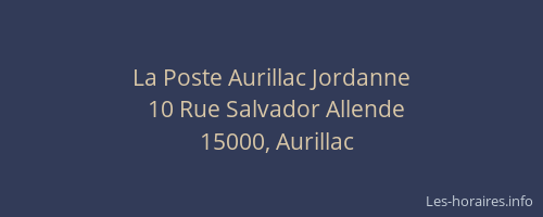 La Poste Aurillac Jordanne