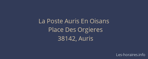 La Poste Auris En Oisans