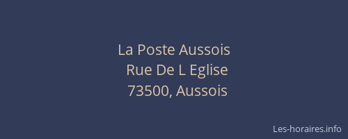 La Poste Aussois