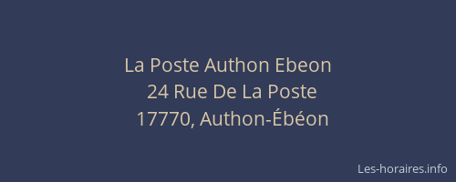 La Poste Authon Ebeon