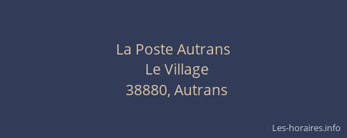 La Poste Autrans