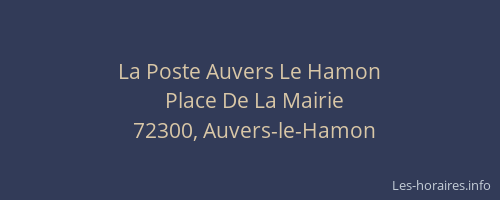 La Poste Auvers Le Hamon