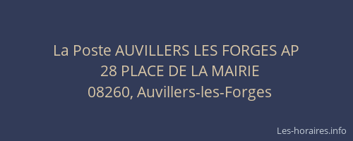 La Poste AUVILLERS LES FORGES AP