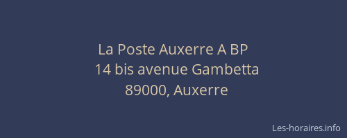 La Poste Auxerre A BP