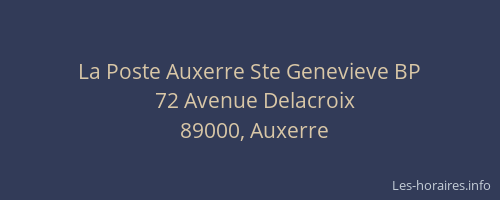 La Poste Auxerre Ste Genevieve BP