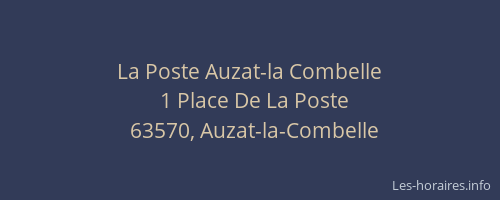 La Poste Auzat-la Combelle