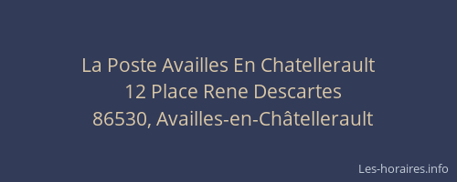 La Poste Availles En Chatellerault